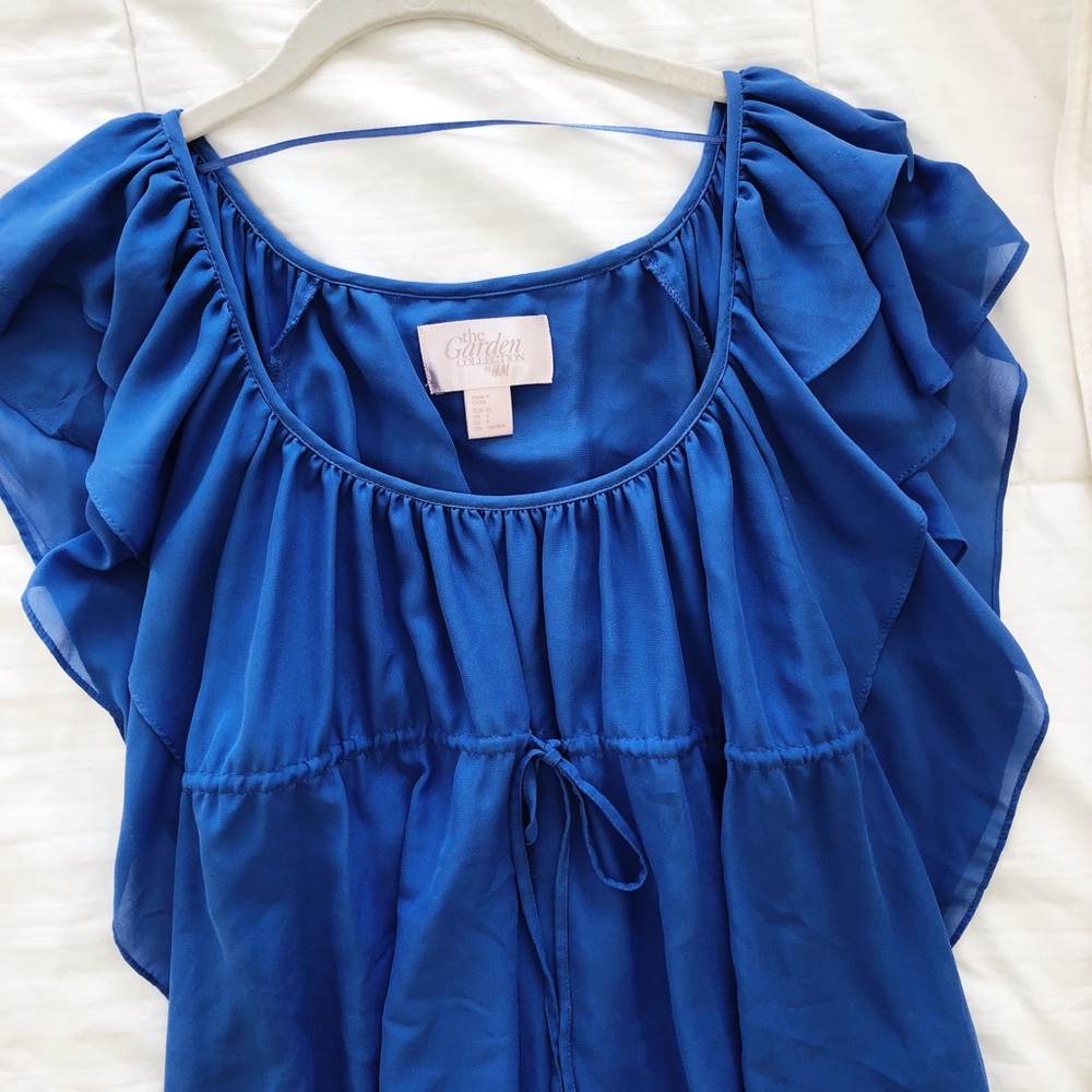 H&M Blue Ruffle Dress - Picture 4 of 8